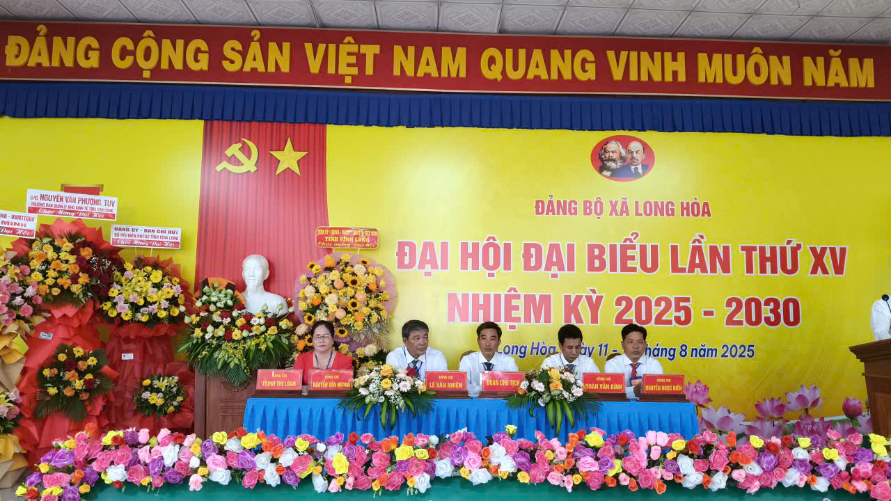 Long Hòa tổ chức Đại hội Đại biểu Đảng bộ xã Long Hòa lần thứ XV, 
nhiệm kỳ 2025 - 2030
